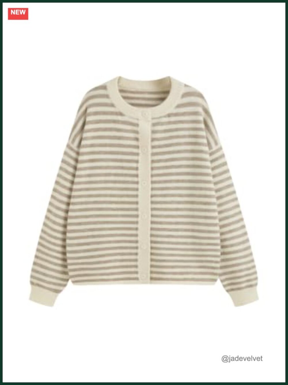 Striped Knit Cardigan Lightweight Oversized Button Front Sweater